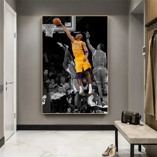 Basketball Legends Canvas Poster – Kobe, LeBron & More Wall Art