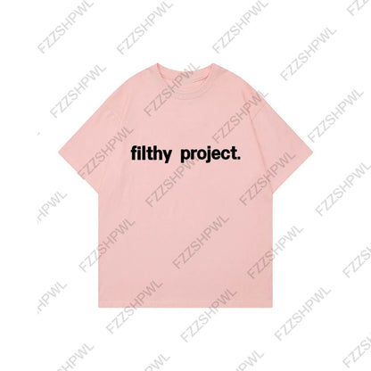 Men's Oversized Y2K Letter Print Cotton T-Shirt