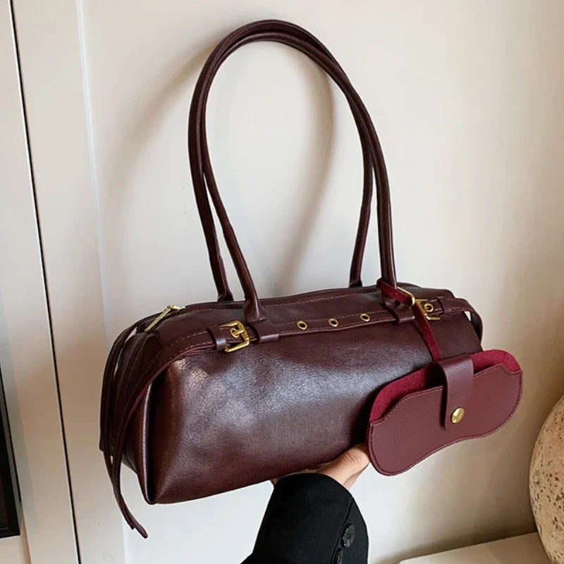 Buckle Decoration Fashion PU Shoulder Bag