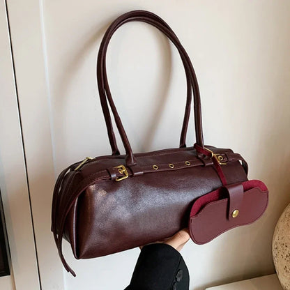 Buckle Decoration Fashion PU Shoulder Bag