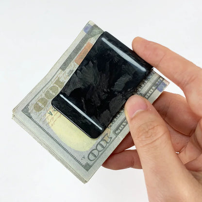 Forged Carbon Fiber Money Clip – RFID Slim Card Holder Wallet