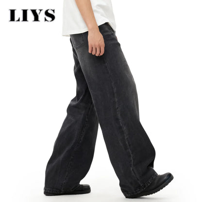 Wide Leg Men's Jeans – Korean Retro Loose Casual Denim Pants