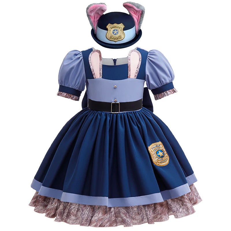 Girls Judy Bunny Police Costume Dress