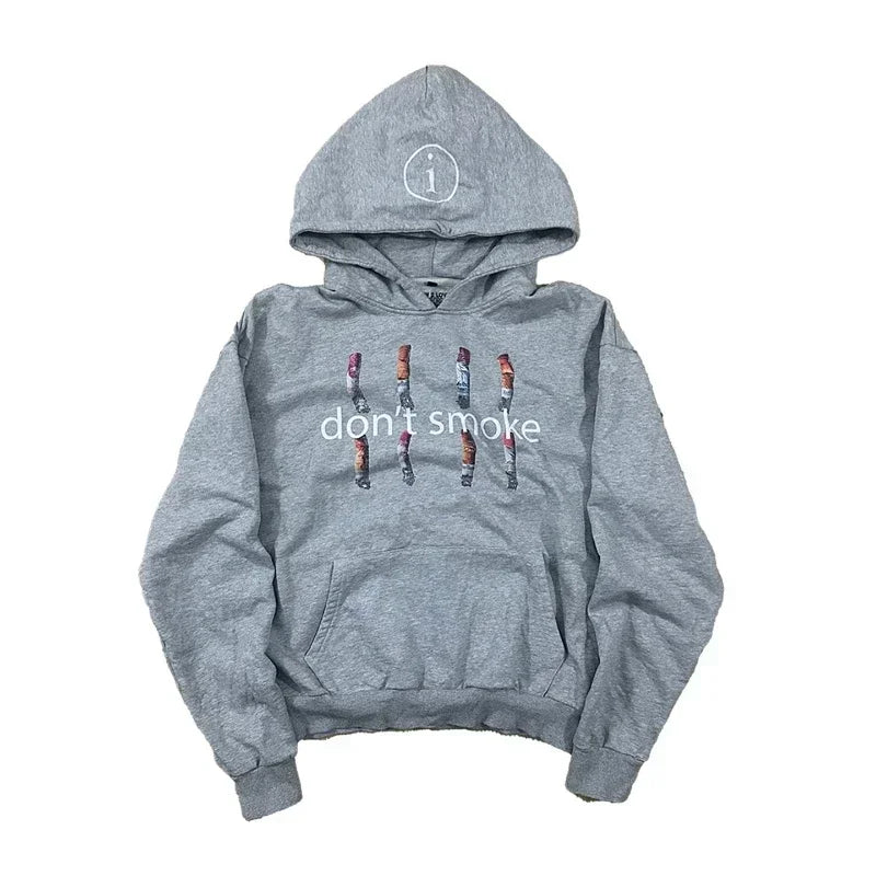 Don't Smoke Graphic Hoodie – Oversized Streetwear Pullover Sweatshirt