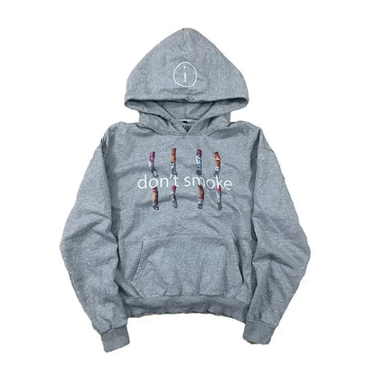 Don't Smoke Graphic Hoodie – Oversized Streetwear Pullover Sweatshirt