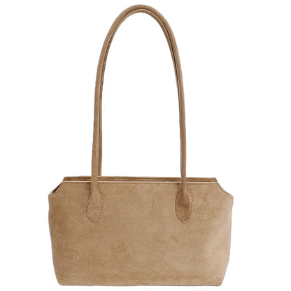 Women Faux Suede Shoulder Bag Retro Small Underarm Bags