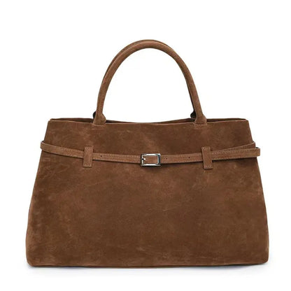 New Luxury Brand Rodeo Faux Suede Brown Gold Buckle Shoulder Bags