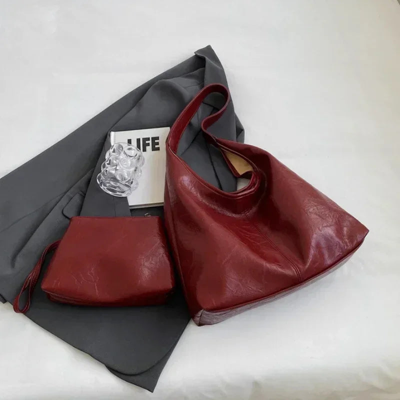 Soft PU Leather Shoulder Bag for Women Wedding Totes