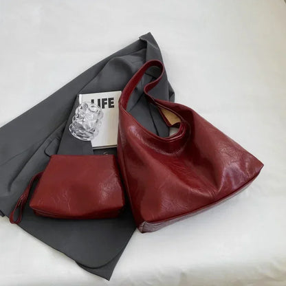 Soft PU Leather Shoulder Bag for Women Wedding Totes