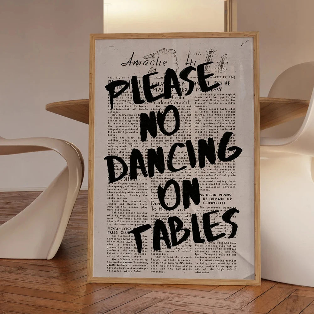 Vintage Newspaper Quote Wall Art Print – Psychedelic Typography Poster