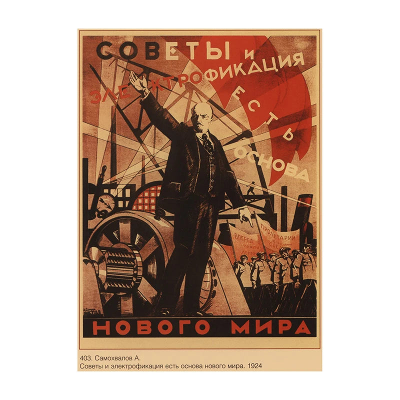 Soviet USSR Vintage Propaganda Poster – Stalin Portrait Retro Wall Art Print