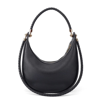 Women's Genuine Leather Shoulder Bag – Luxury Crescent Hobo