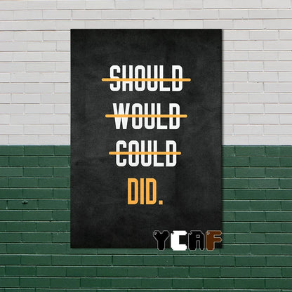 Motivational Quote Canvas Poster – Discipline Wall Art