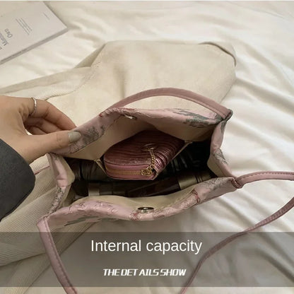 New Chinese Style Retro Bag 2026 New Models Silk Jacquard Fashionable Minimalist Bag