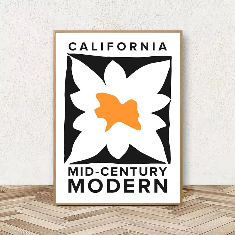 Mid-Century Modern Wall Art Poster – Retro Abstract Geometric Print