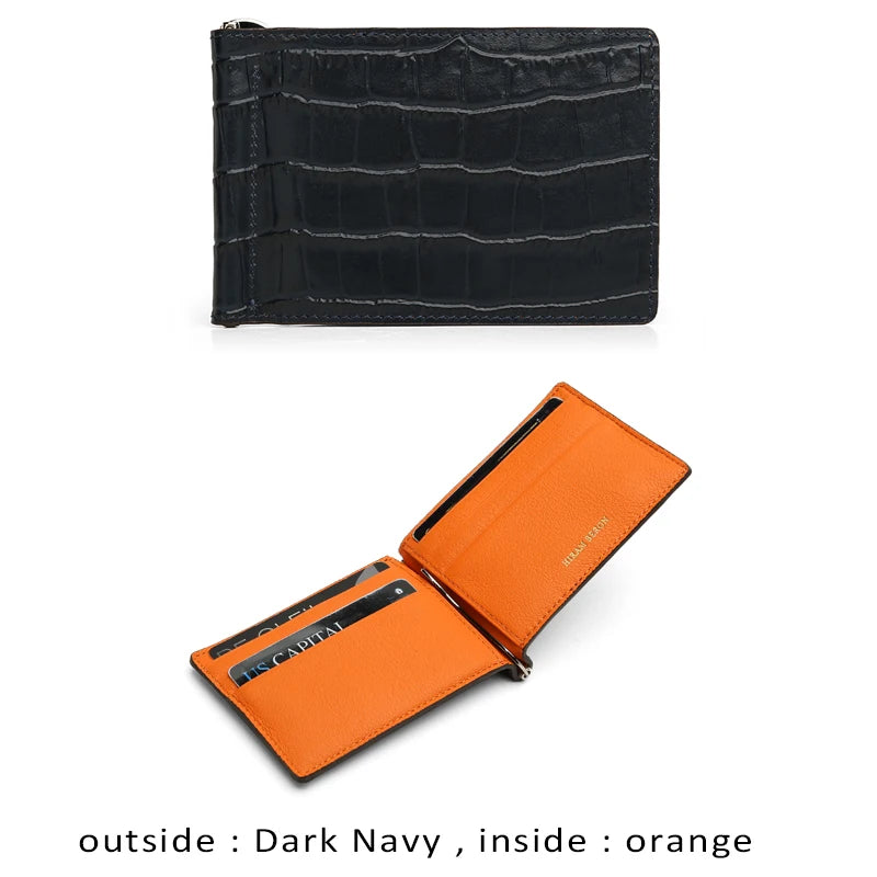 Leather Money Clip Wallet for Men – Slim Card Case