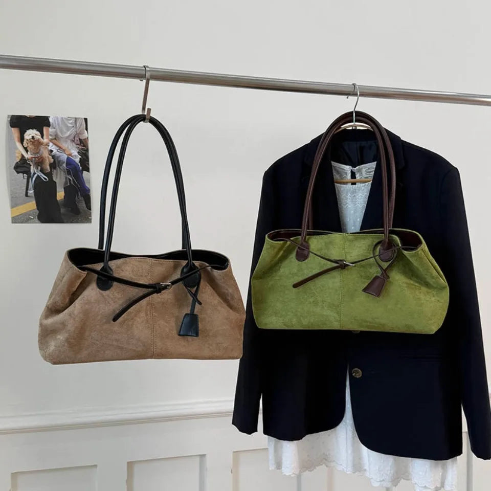 New Winter Solid Color Pu Leather Handbag Designer Shoulder Bags