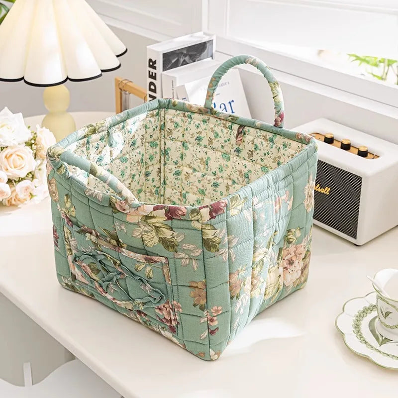 Floral Quilted Tote Bag for Women – Retro Patchwork Handbag