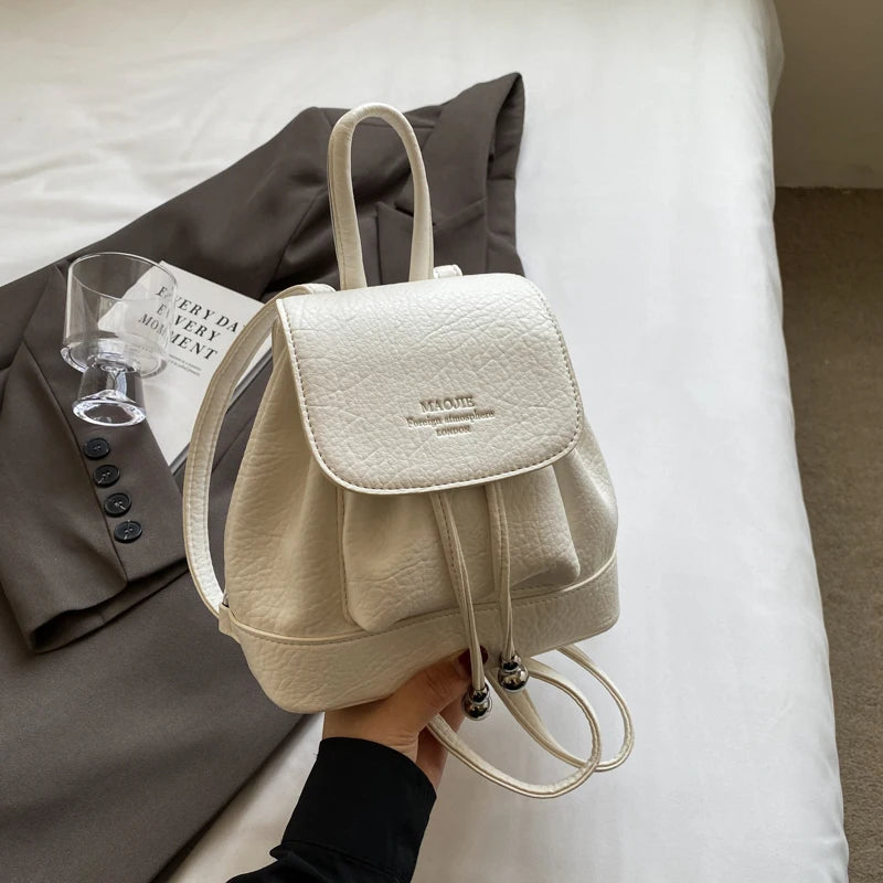 Candy Color Women's Cute Small Pu Leather Backpacks