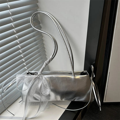 French Elegant Korean Bow Decoration Pu High-quality Square Bag