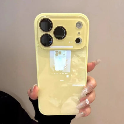 Candy Color Tempered Glass iPhone Case with Camera Protection