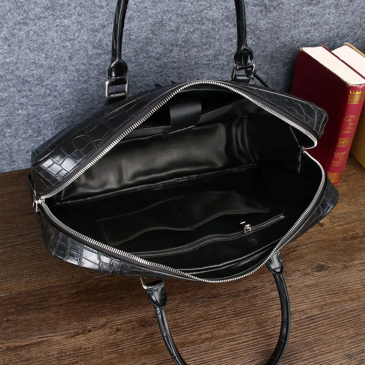 Alligator Leather Briefcase for Men – 16-Inch Laptop Bag