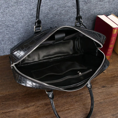 Alligator Leather Briefcase for Men – 16-Inch Laptop Bag