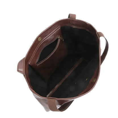 High Quality Oil Skin Leather Bucket Hand Bags