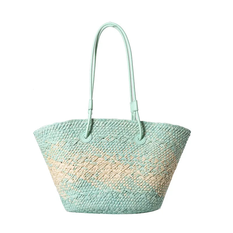 Straw Beach Tote Bag – Wicker Woven Women's Handbag