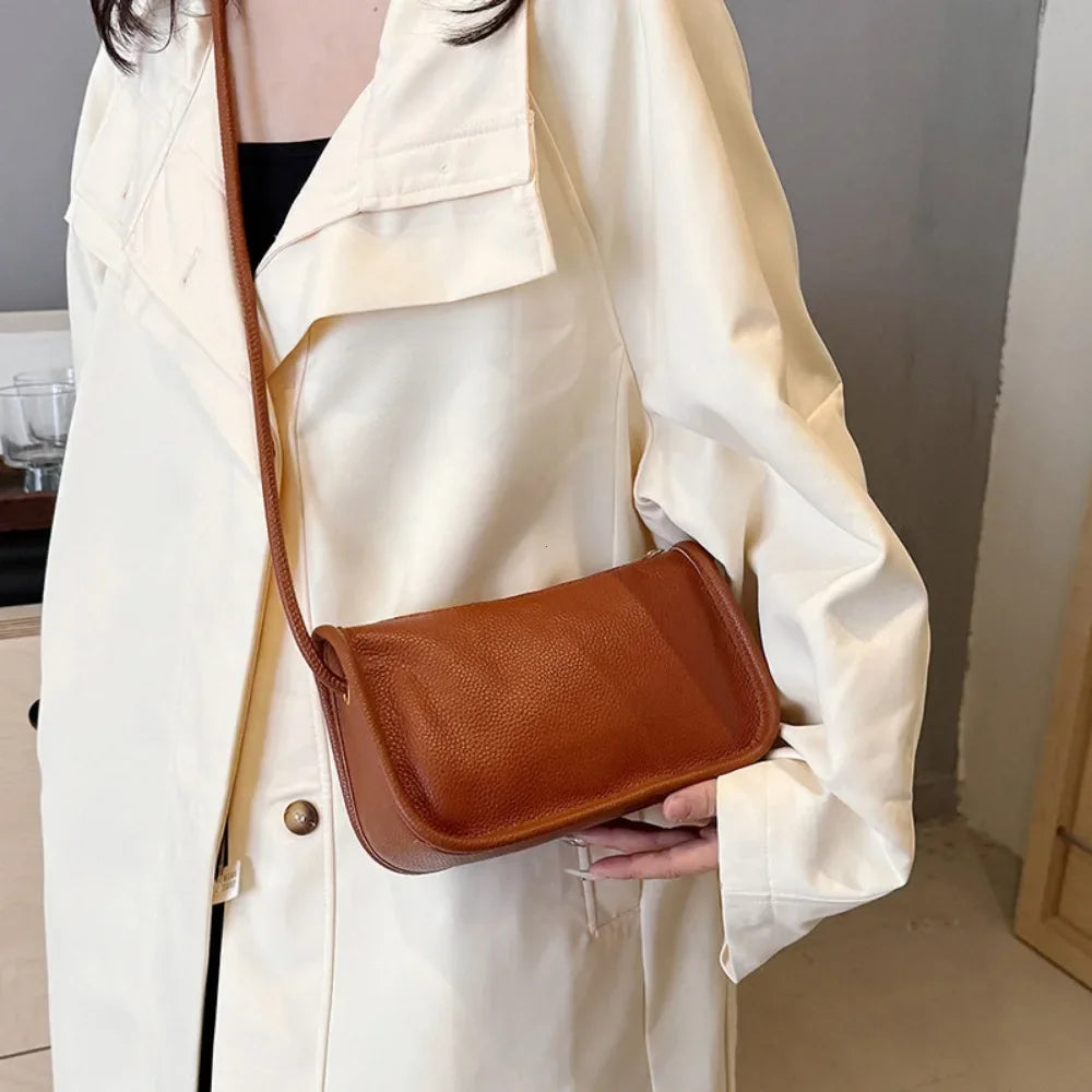 Real Cowhide Genuine Leather Sac Fashion Women Crossbody Bags