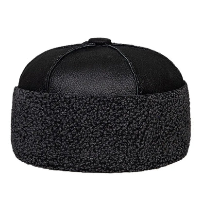 Men's Winter Sherpa Brimless Beanie Hat with Ear Warmers