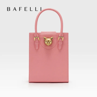 Mini Tote Crossbody Handbag – Cat Gold Hardware Saffiano Leather