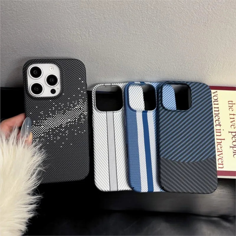 Carbon Fiber Glitter iPhone Case – Luxury Sparkle Cover