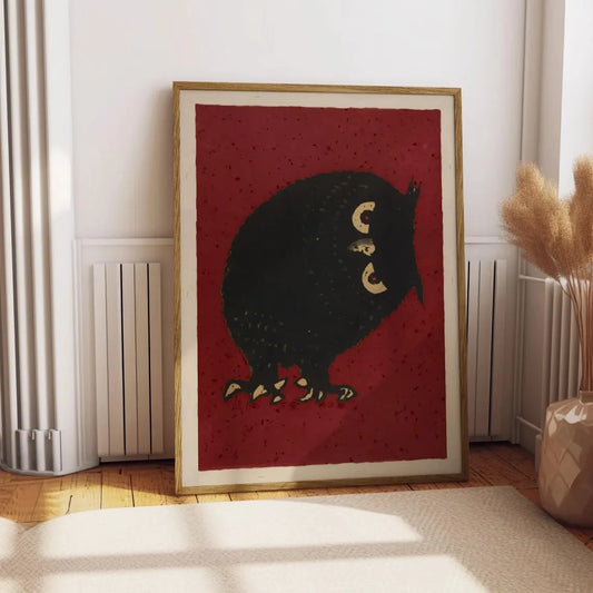 Japanese Owl Poster – Vintage Edo Style Wall Art Print