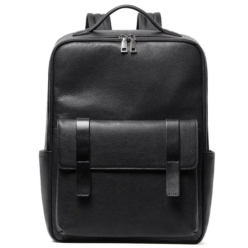 Genuine Leather Men's Backpack Large Capacity Laptop Bag