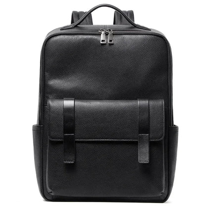 Genuine Leather Men's Backpack Large Capacity Laptop Bag