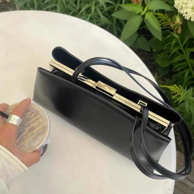 Luxury Leather Handbag High-end Design Elegant Minimalist