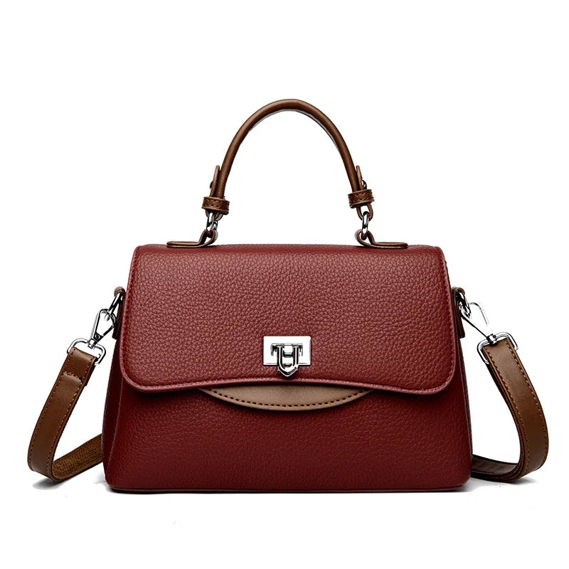Designer Leather Handbag for Women – Multilayer Crossbody Shoulder Bag