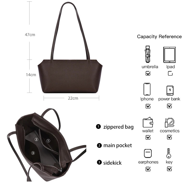 Women's Genuine Cowhide Leather Mini Shoulder Tote Bag