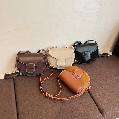 Winter Retro Saddle Shoulder Bag Luxury Designer Female Handbag