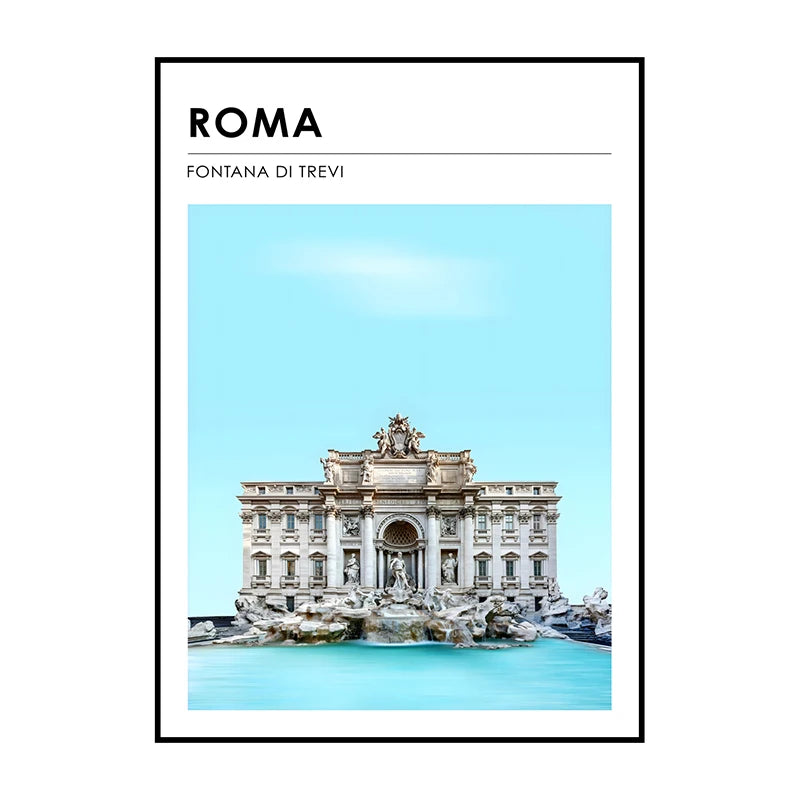 Famous City Architecture Wall Art Poster – Canvas Print for Living Room