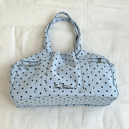 Korean Polka Dot Tote Bag Large Capacity Casual Handbag