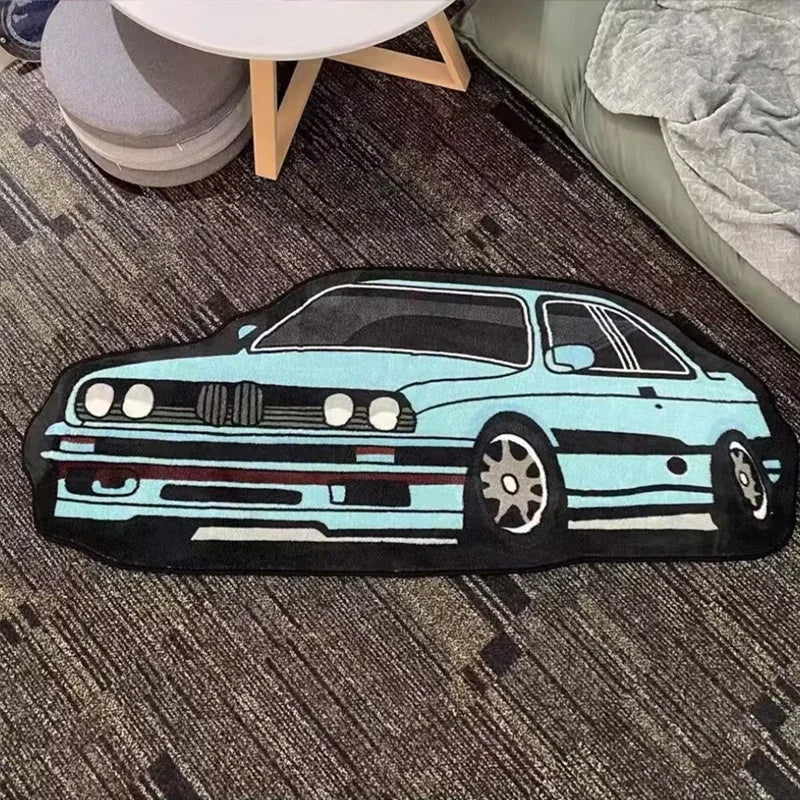 Car Shaped Rug – Soft Non-Slip Cartoon Floor Mat for Home Decor
