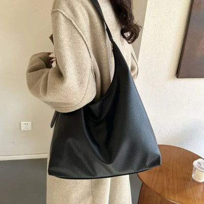 Fashion Leather Tote Bag Simple Large High Capacity Shoulder Bag
