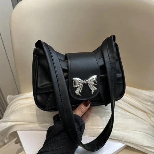 PU Leather Trendy Bow Handbag