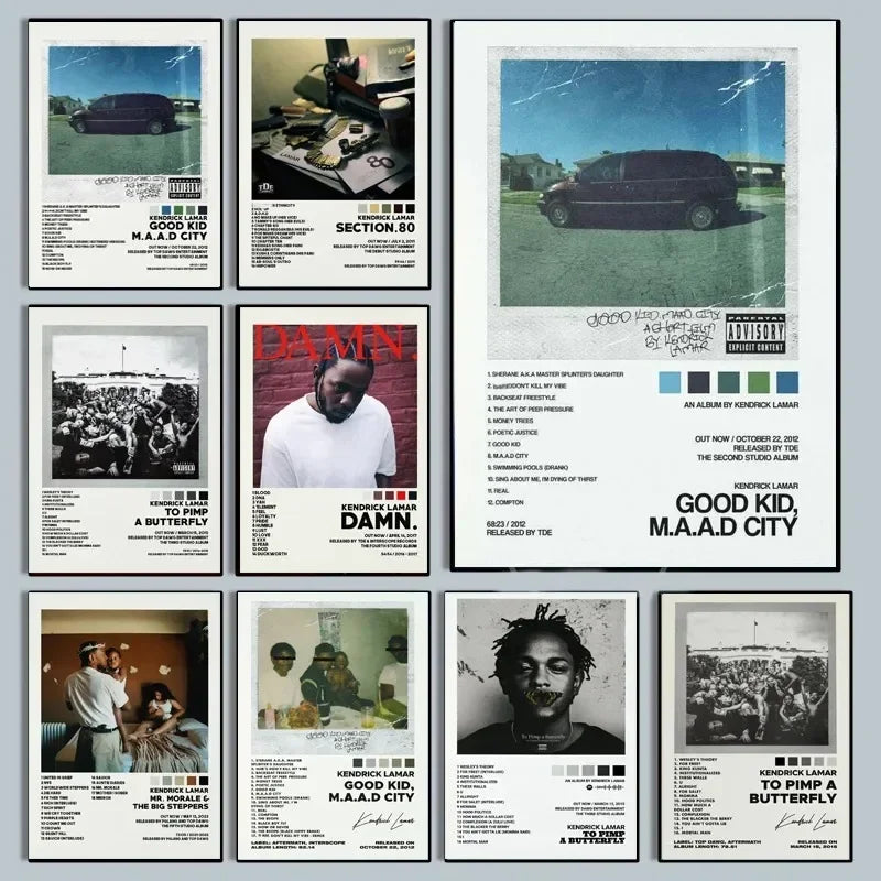 Kendrick Lamar Poster – Good Kid M.A.A.D City Album Wall Art