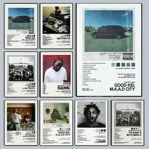 Kendrick Lamar Poster – Good Kid M.A.A.D City Album Wall Art