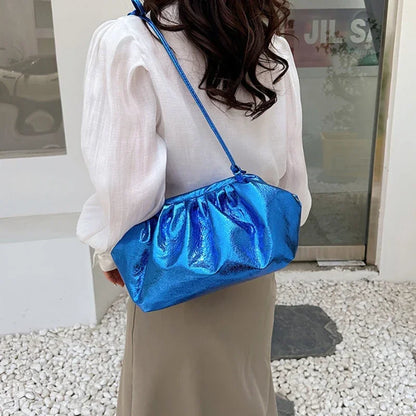 Small Luxury Design Women's Leather Silver Cloud Bag