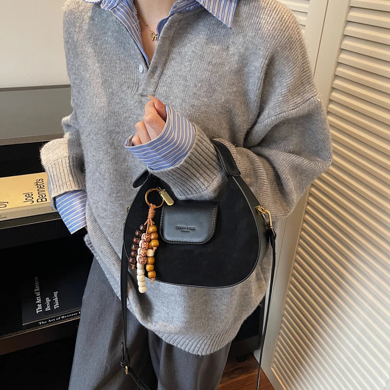 Retro Saddle Bag – Women's Small PU Leather Crossbody Purse