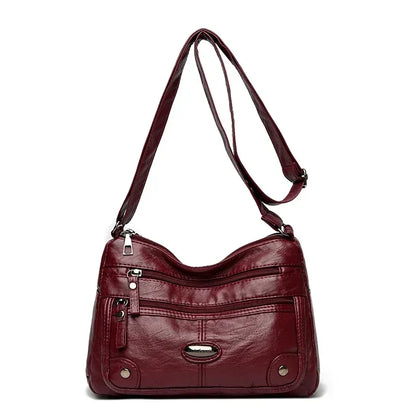 Leather Versatile Double Layer Retro High Quality Luxury Crossbody Bags